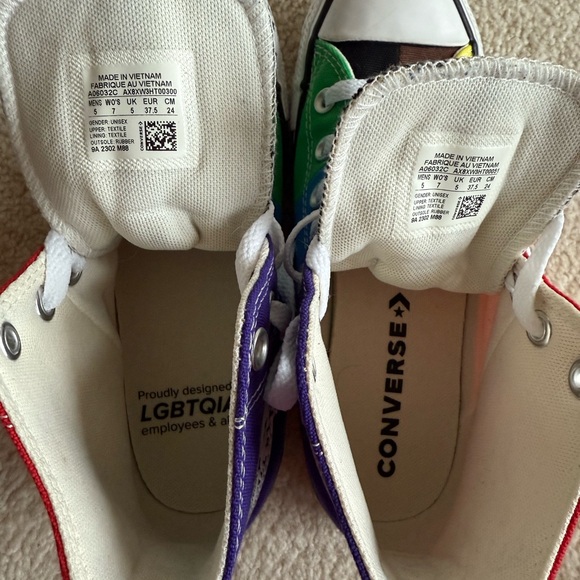 Unisex Converse Chuck Taylor All Star Pride Rainbow Sneakers A06032C M 5 W 7 - Picture 6 of 7